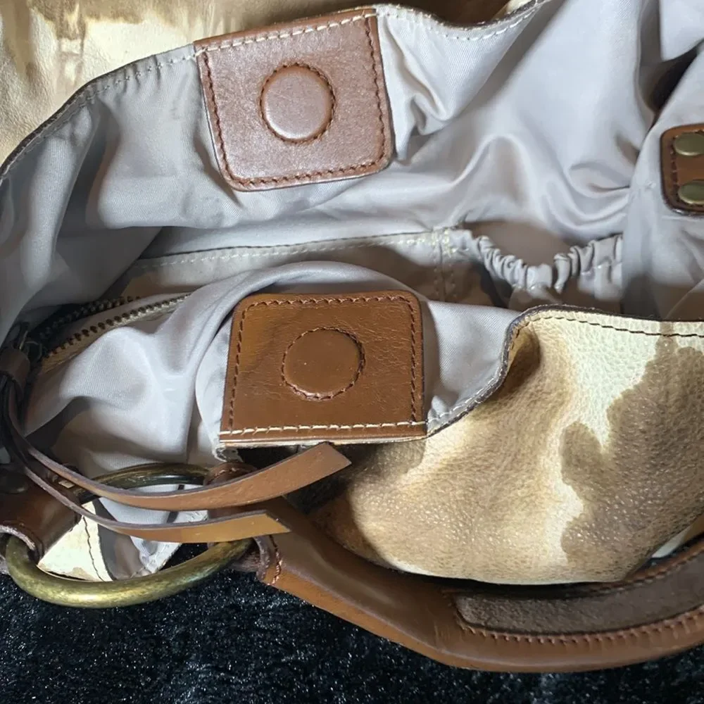 Country Western Rodeo Hobo Tie Dyed Leather Shoulder Bag Purse